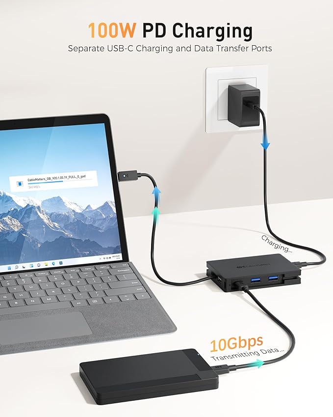 Cable Matters 8-in-1 Portable 40Gbps Dual HDMI USB4 Hub USB 4 Dock with 2X 4K@60Hz or 1x 4K@120Hz / 8K@30Hz 100W PD Gigabit Ethernet Compatible with Thunderbolt 4 (*macOS's Display Limitation)