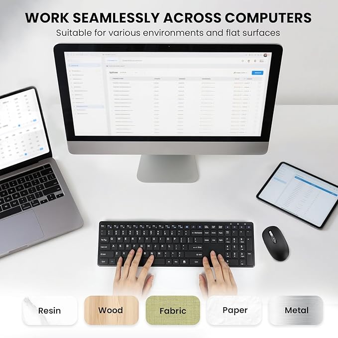 Wireless Bluetooth MouseUSB+BT×2Multi Device Ergo Full Size Mouses-big HandMetal 4-Way Super Scrolling± 3000 DPI10 ButtonsPlug&ampPlayQuietw/ 2 BatteriesMice for LaptopComputerTabletMaci