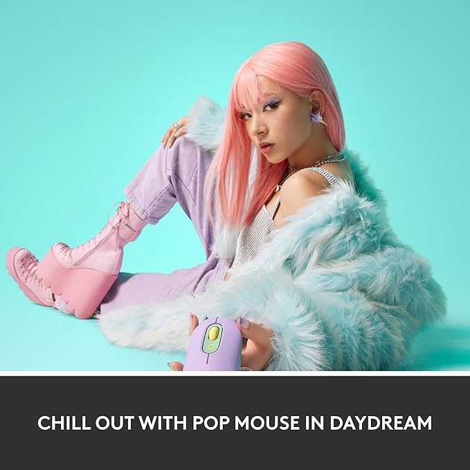 Logitech POP Mouse Wireless Mouse with Customizable Emojis SilentTouch Technology Precision/Speed Scroll Compact Design Bluetooth Multi-Device OS Compatible - Daydream Mint