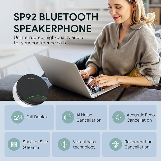Yealink UVC34 Webcam SP92 USB-C/A Conference Speakerphone Bundle