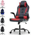 Meet perfect Gaming Chair Ergonomic Office Chair Desk Chair Leather Computer Chair Lumbar Support and Head Pillow Modern Executive Chair Adjustable Rolling Swivel Task Chair Home Office Chair Red