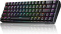 DIERYA DK68 Wireless Mechanical Keyboard 60% Gaming Keyboard with Blue Switch Triple Mode 2.4GHz/USB-C/BT5.0 RGB Backlit Anti-Ghosting Keys 68 Keys Portable Mini Wired Office Keyboard-Black
