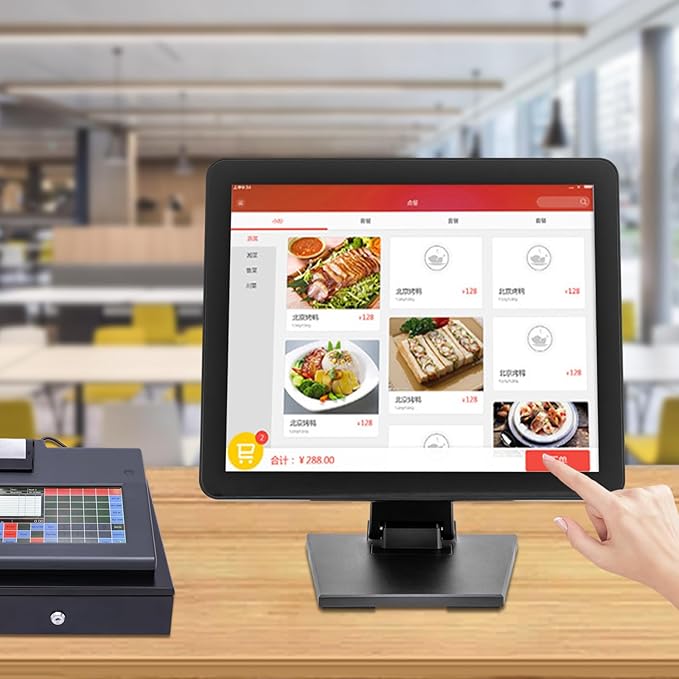 17 Touch Screen LCD Display Monitor Cash Register VOD System POS Monitor Touch Screen for Retail Restaurant Store 10-Point Touch Win/Android/Linux Compatible 1280x1024 HD 0-90° Adjustable