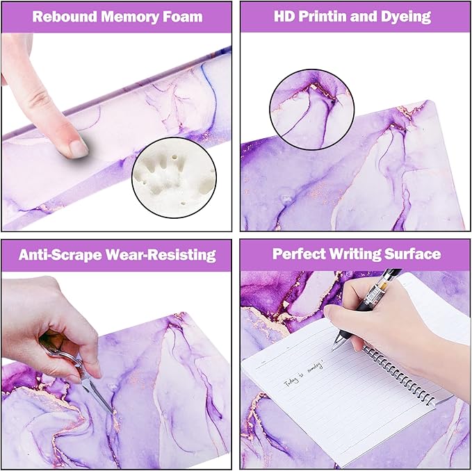 ARTSO Large Gaming Mouse Pad Keyboard Wrist Rest Pad &amp Wrist Support Mousepad Set Stitched Edge Extended Non-Slip Base Memory FoamMultifunctional Desk Mat for Office &amp Home Purple Blue