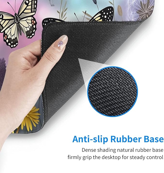 Butterflies Desk Cover MatExtended Large Mouse PadComputer Laptop Mat Desk Decor for Office Game Home 30x16 Inch
