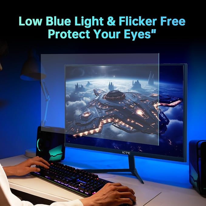 KTC 24 inch Monitor Fast IPS 1080p 144Hz 165Hz 1ms 125.25% sRGB HDR Borderless Gaming Monitor PC Monitor FreeSync Premium &amp G-Sync HDMI 2.0x2 DP1.4x2 Vesa Support Eye Care for Gamers
