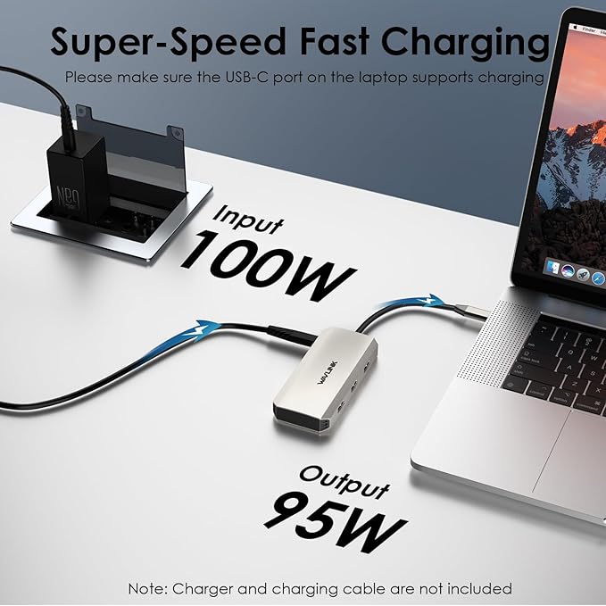 Laptop Docking Station WAVLINK Triple 4K Docking Station with Dual HDMI DP 100W PD in 3 USB-A2.0 for Wireless Device Compatible with Dell/HP/Lenovo etc Windows Systerm Computer Only