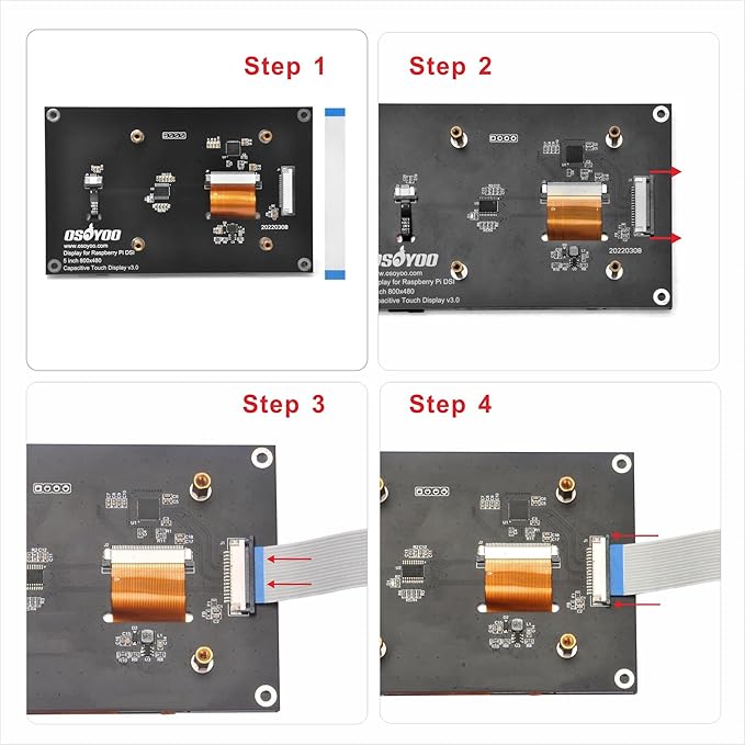 OSOYOO 5 inch Touch Screen RPi5 Monitor DSI IPS LCD 800×480 Display for Raspberry Pi 5 4B 3B+ 3A+ 3B 2B - Wide Viewing Angle Capacitive Touchscreen No Need Driver