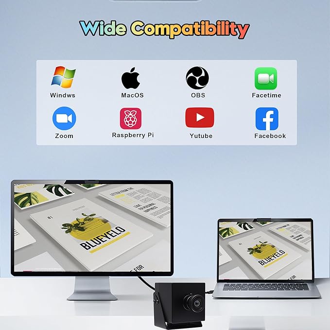 SVPRO HDMI Camera 4K USB3.0 Webcam 60FPS Wide Angle USB Camera 120 Degree M12 Lens Streaming Camera 4K 60FPS H.264 External Computer CameraTV Camera