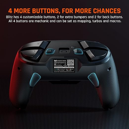 Wired Pc Gaming ControllerBIGBIG WON Nintendo Switch pro Controller for tears of the kingdom Game6-Axis Gyroone key Wake-upMacroTurbo Dual Shock Custom ButtonsRGB Light for pc/switch lite/PS4