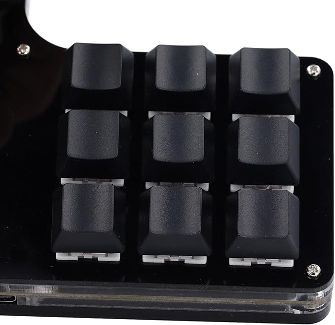 Yosoo USB Mini Macro Mechanical Gaming Keyboard Programmable 9 Keys 3 Knobs Red Switch RGB LED Onboard Storage Wired Keypad