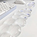 Mouse Pad with Wrist Rest Soft Cloud Gel Keyboard Mouse Pad Set with Hand Wrist Support Cute Non Slip Office Desk Accessories for Comfort/Pain Relief/PC Gaming/Computer/Laptop (Clear Cloud)
