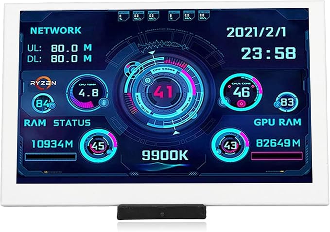 5 Inch Computer Temperature Monitor - PC Sensor Display for CPU RAM HDD Data - USB Mini Secondary Screen Compatible with Windows