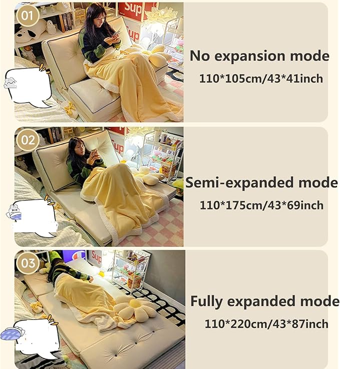 5-Position Adjustable Floor Sofa Chair with Back Support Adult Padded Floor Seats for Gaming Meditation Indoor Chaise Lounge Chair for Living Room Bedroom Beige-110CM/43INCH