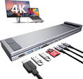 USB C Laptop Docking Station Stand Dock Tablet Stand 8 in 1 USB C Hub with 4K HDMI 2 USB 3.0 PD 100W Universal Dock Station for MacBook Pro/Air/Dell/HP/Surface/Lenovo Plug and Play