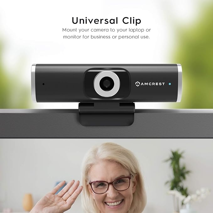 Amcrest 1080P Webcam with Microphone for Desktop Web Cam Computer Camera Streaming HD USB Web Camera for Laptop &amp PC with Privacy Cover Wide Angle Lens Superior Low Light (REP-AWC195-B) (Renew