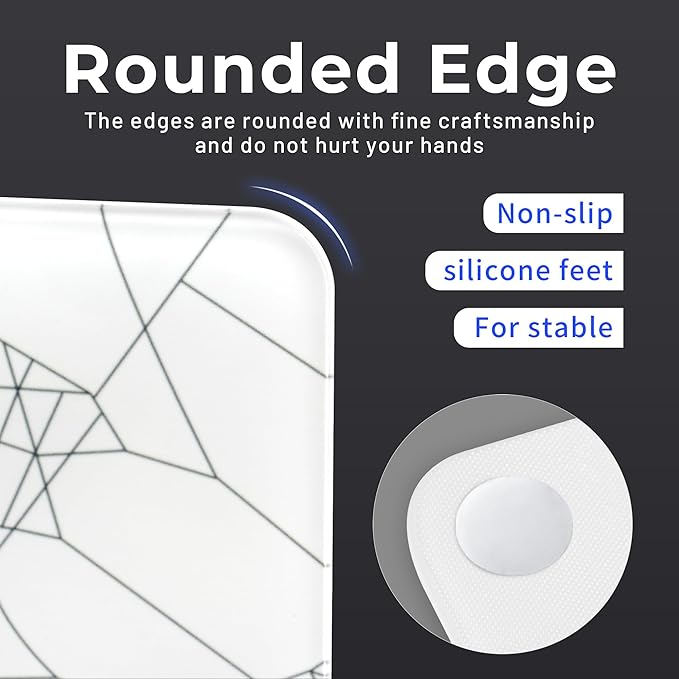 XVX Glass Mousepad for Gaming White Spider Webs Hard Gaming Mouse Pad Professional Large Mouse Mat 410mm*310mm Special Glass Surface with Improved Precision and Speed