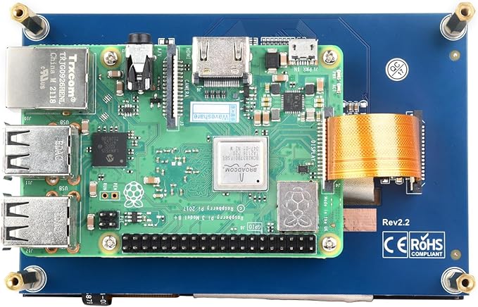 waveshare 5inch Capacitive Touch Display Compatible with Raspberry Pi 5/4B/3B+/3A+/3B/2B/B+/A+/CM3/3+/4 800×480 Resolution DSI Interface