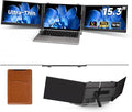 15.3 Laptop Screen Extender 1200P FHD Ultra-Thin Triple Screen Laptop Monitor Extender 100%sRGB Travel Portable Monitor for Laptops Multi Screens Laptops Attachment Compatible with Windowss Mac