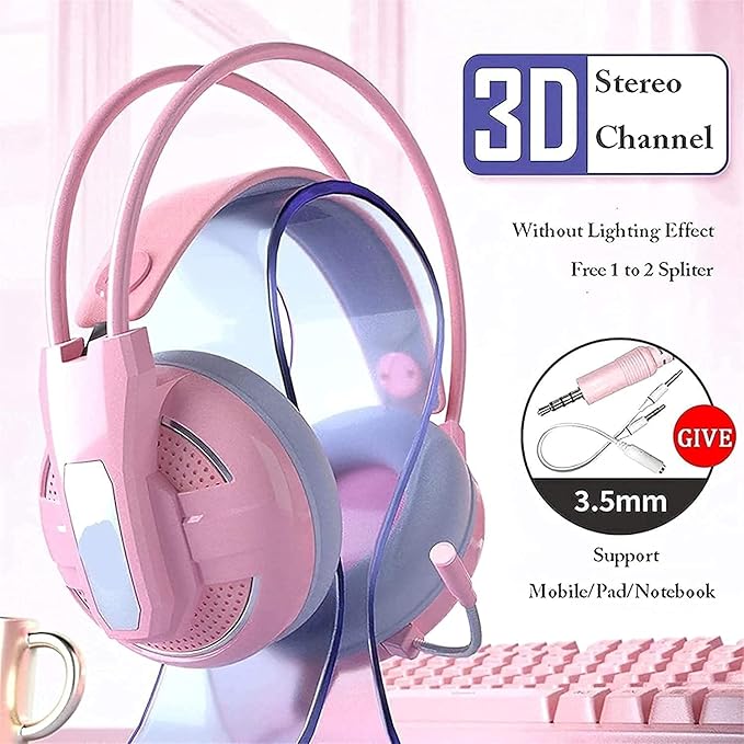 Gaming Keyboard and Backlit Mouse and Headset ComboUSB Wired Backlit KeyboardLED Gaming Keyboard Mouse SetHeadset with Microphone for PCLaptopWindows