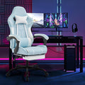Blue 360° Swivel Gaming Chair Ergonomic Heavy Duty 330lbs Office Chair with Footrest and Massage Lumbar Support Height Adjustable High Back Reclining Gamer Chair with Headrest (Blue)