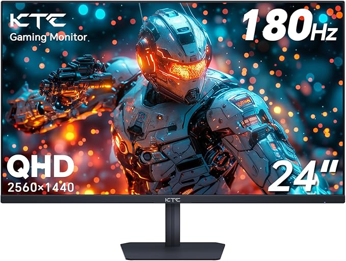 KTC 24 Gaming Monitor 180Hz 144hz Monitor QHD(2560x1440p) l Up to 1MS | Fast IPS Monitor |122% SRGB | 2X DP &amp 2X HDM|100×100mm VESA Compatible (Renewed)