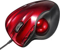 SANWA Wired Ergonomic Trackball Mouse Programmable Roller Ball Mice Tilt Scroll 400/800/1200/1600 DPI Computer trackball &amp Finger Rest Compatible with Mac Windows Laptop Chrome OS Red