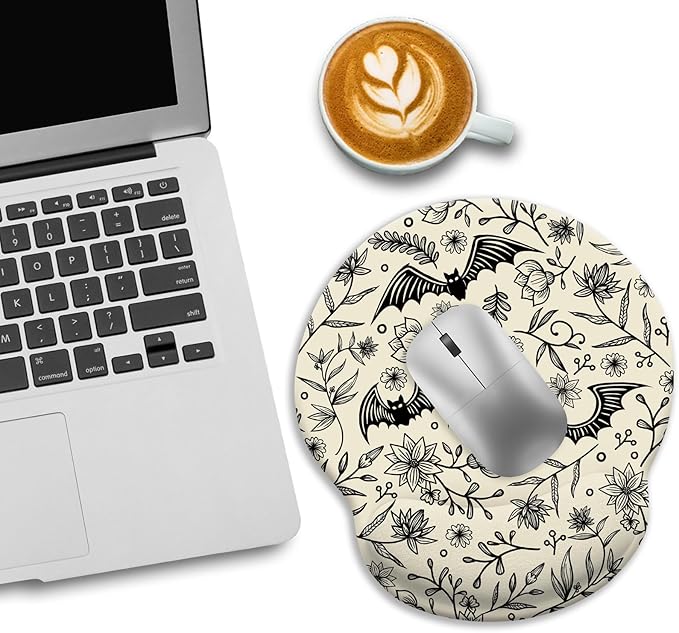 Goth Bat Ergonomic Mouse Pad with Wrist Rest Extra Large Gaming Computer Mousepad
