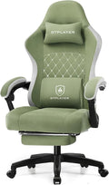 GTPLAYER Gaming Chair Computer Office Chair with Pocket Spring Cushion Linkage Armrests and Footrest High Back Ergonomic Computer Chair with Lumbar Support Task Chair with Footrest