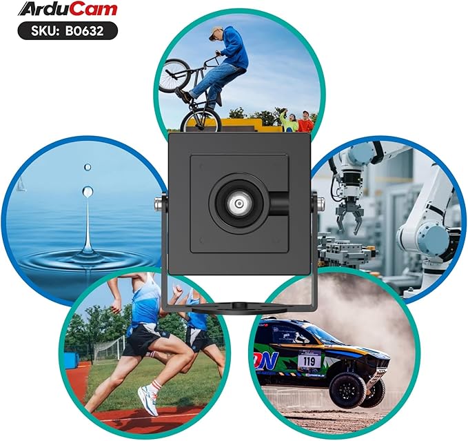 Arducam VGA Global Shutter USB Camera Module 800 FPS@QQVGA High Speed Camera Monochrome Wide Angle UVC Webcam for Windows Linux OS