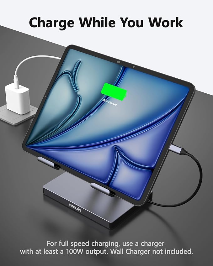 iPad Pro USB C Hub Stand Adapter for iPad Pro M5 M3 M4 13 12.9 11 Inch iPad Air Docking Station 4K 60Hz HDMI PD SD/TF Card Reader 3 USB 3.0 3.5mm Audio iPad Accessories Samsung Tablet Dock