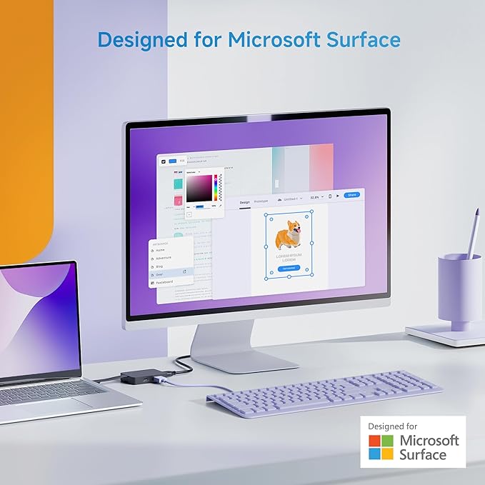 [Designed for Microsoft Surface] Cable Matters 4-in-1 USB C Hub HDMI 4K@60Hz 100W Charging 10Gbps USB and USBC Compatible with Surface Pro/Laptop/Book with USBC or Thunderbolt 4