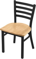 HBS 400 Jackie 18 Chair with Black Wrinkle Finish and Natural Oak Seat