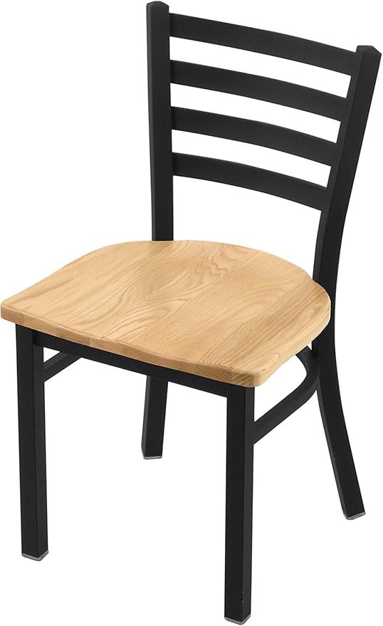 HBS 400 Jackie 18 Chair with Black Wrinkle Finish and Natural Oak Seat