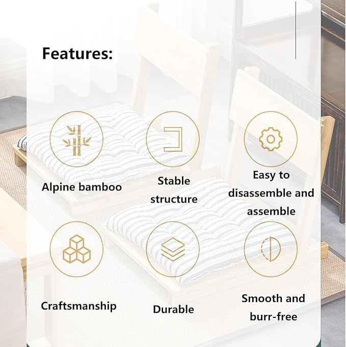 BTZHY Floor Chair Portable Floor Chair Legless Tatami Chair Solid Wood Legless Reclining Chair Home Windowsill Lazy Back Chair Living Room Meditation Floor Chair(C)
