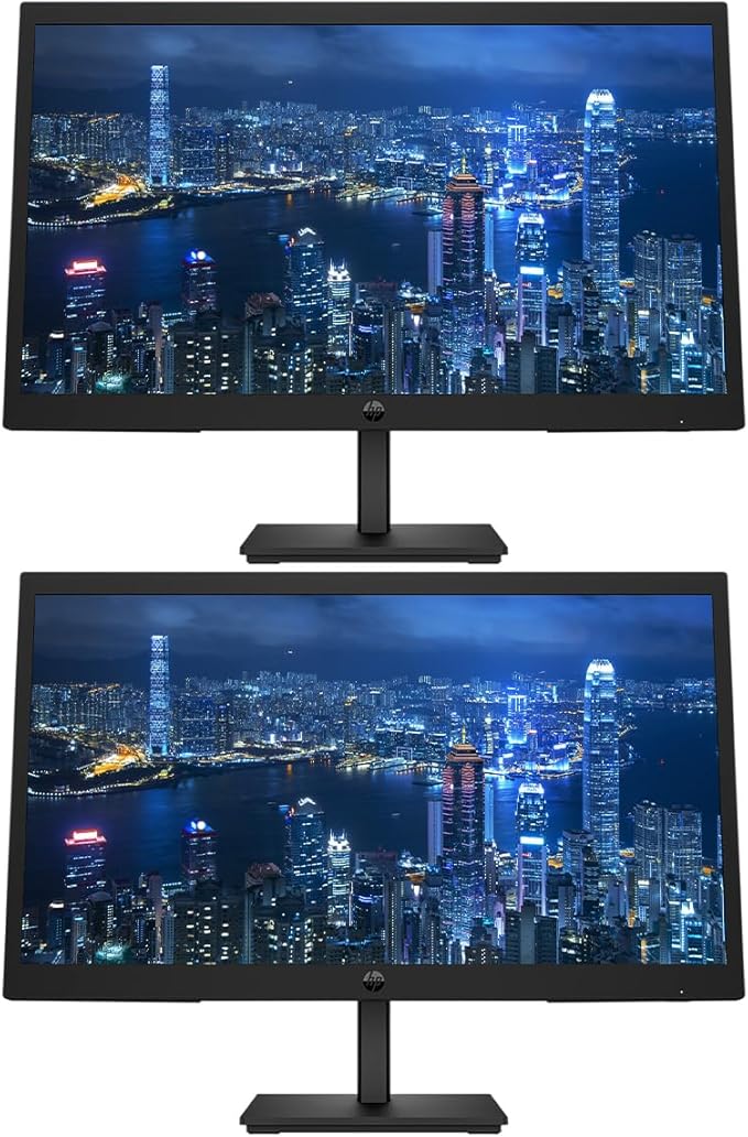 HP P24v G5 24 inch 1920 x 1080 Full HD Edge LED LCD Monitor 2-Pack Bundle with HDMI and VGA black