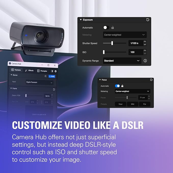 Elgato Facecam MK.2 – Premium Full HD 1080p Webcam for Streaming Gaming Video Calls Recording HDR Enabled Sony Sensor PTZ Control – Works with OBS Zoom Teams and More for PC/Mac