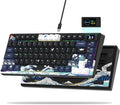 Womier SK80 75% Keyboard with Color Multimedia Display Mechanical Gaming Keyboard Creamy Sound Wired Hot Swappable Gasket Mount RGB Custom Key Board Pre-lubed Stabilizer for Mac/Win Black Kanagawa