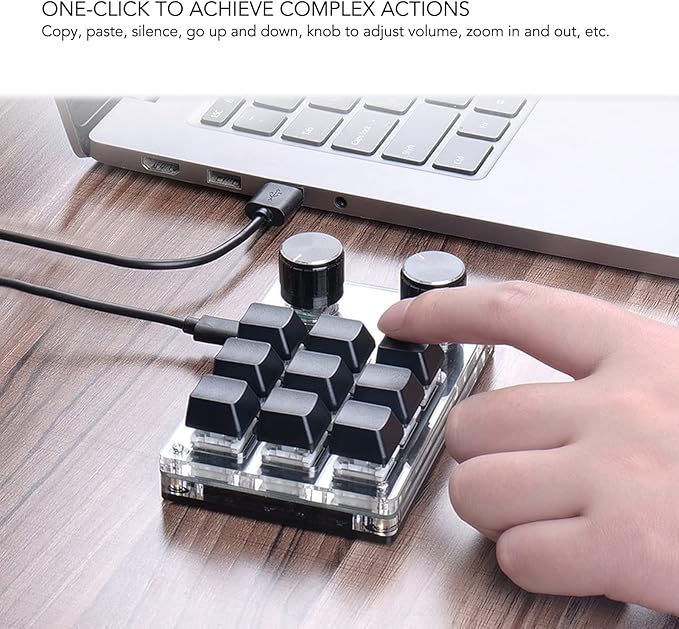 Vikye 6 Key Gaming Keyboard USB Mini 6 Key Keypad Mechanical Gaming PC Keyboards Hot Swappable Programming Macro Keyboard with Red Switch Shortcuts for PC Laptop