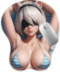 3D Mouse Pad Oppai Mousepad with Soft Gel Wrist Rest Anime Manga Gaming Boob pad Anti-Slip Mouse Mat （2-B ）