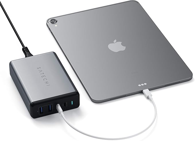 Satechi 108W Pro USB C PD Desktop Charging Station – 2 USBC PD &amp 2 USB A Ports Compatible with 2025/2020/2019 MacBook Pro 2020/2018 MacBook Air M5/M1 iPad Pro/Air iPhone 16 (Pro/Pro Max/Plus -