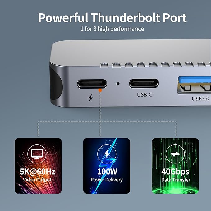 M82 USB C Hub Adapter for MacBook Pro Air Docking Station 8-in-2 for Mac Book Accessories Dongle 4K@30Hz HDMI Thunderbolt 4/3 USB 3.0 SD/TF USBC Dock Multiport Adapter for Mac M5 M4 M3 M2 M1