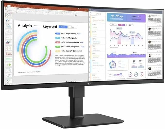 34IN LG Monitor 3440X1440 Curved 21:9 IPS HDMI 2.0 (2) DP 1.4 USB Type-C