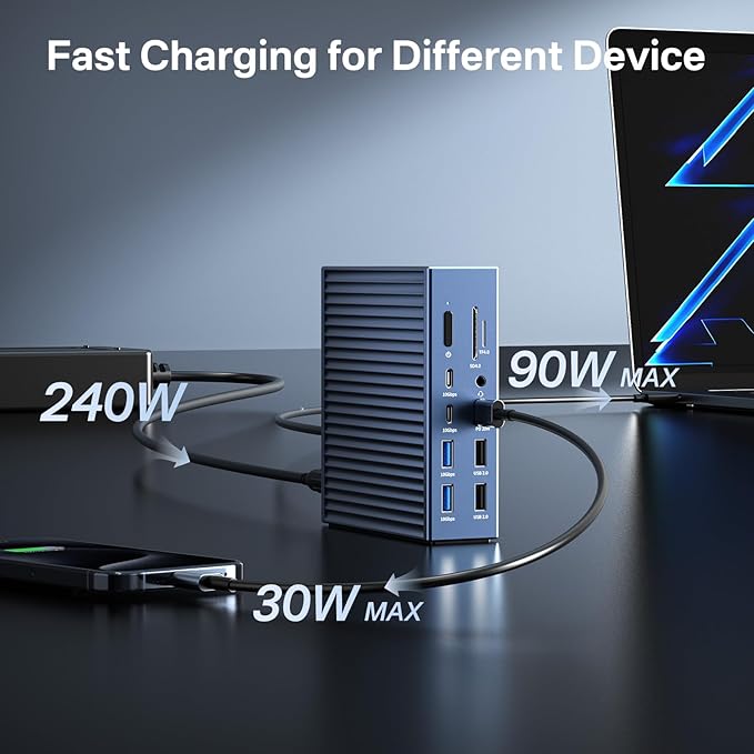 ACASIS Thunderbolt 4 Dock 21-IN-140gbps for MacBook Pro Docking Station Dual Monitor 8K60Hz HDMI 2.5 GbE Ethernet SD/TF 4.010Gbps 7*USB C/A 3.5mm Audio 40Gbps Dock for Mac/Dell/HP/Lenovo/ThinkPad
