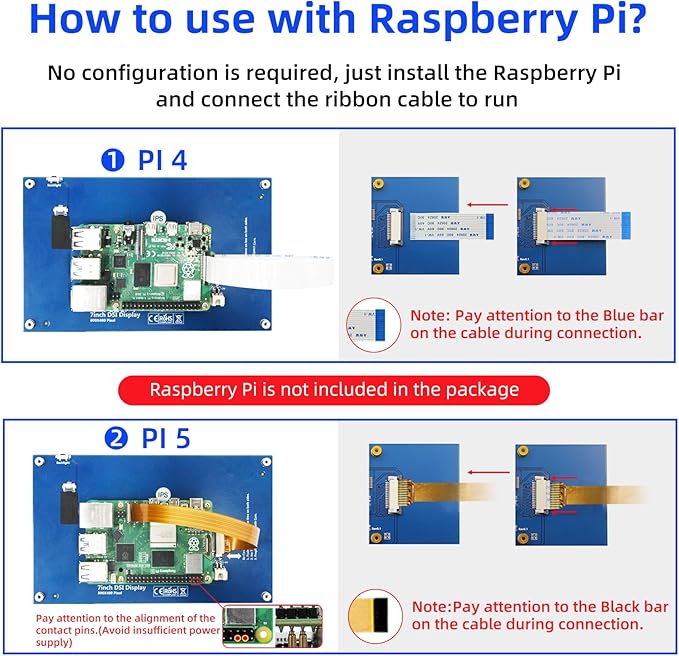 7 Inch Touchscreen MIPI DSI Display Compatible with Raspberry Pi 5/4/3/B+/A+ 800x480 Pixel Capacitive Screen Driver-Free DSI Port