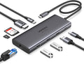 UGREEN Revodok Pro 109 USB C Hub 9 in 1 10Gbps USB C 3.2 &amp USBA 3.2 4K HDMI 100W Power Delivery SD/TF Card Reader Gigabit Ethernet for MacBook Pro/Air iPhone 16 15 Pro/Max Thinkpad and More