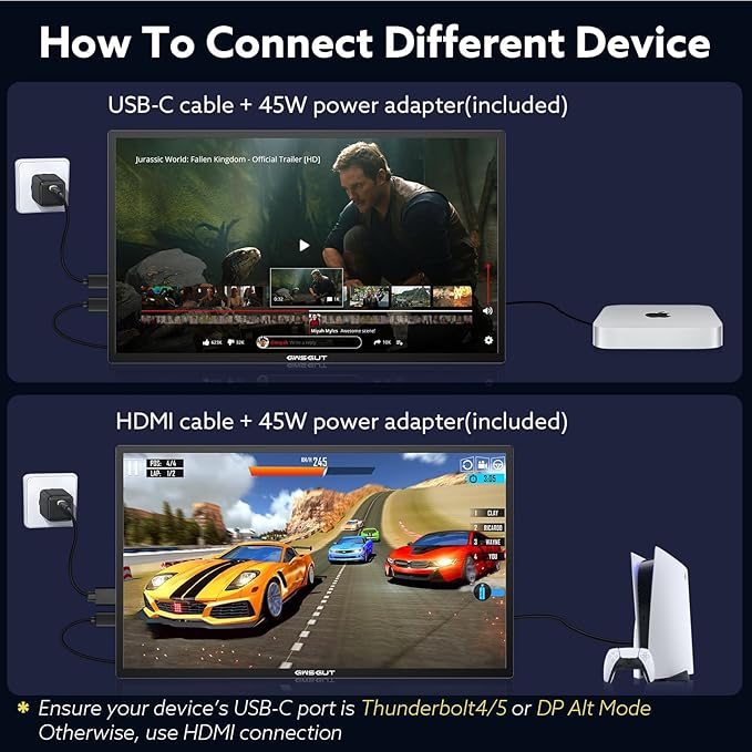 23.8'' Portable Monitor 2.5K 180Hz QHD 1440p VESA USB-C HDMI Laptop Screen Extender Built-in Stand Speakers for Laptop Mac PS4/5 Xbox Switch