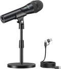FIFINE USB/XLR Dynamic Microphone for Podcast Recording Studio Handheld Mic Set with Desktop Stand for Vocal Voice Over Streaming Black-AmpliTank TANK2