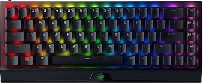 Razer BlackWidow V3 Mini HyperSpeed 65% Wireless Mechanical Gaming Keyboard: HyperSpeed Wireless Technology - Green Mechanical Switches- Tactile &amp Clicky - Doubleshot ABS keycaps - 200Hrs Battery