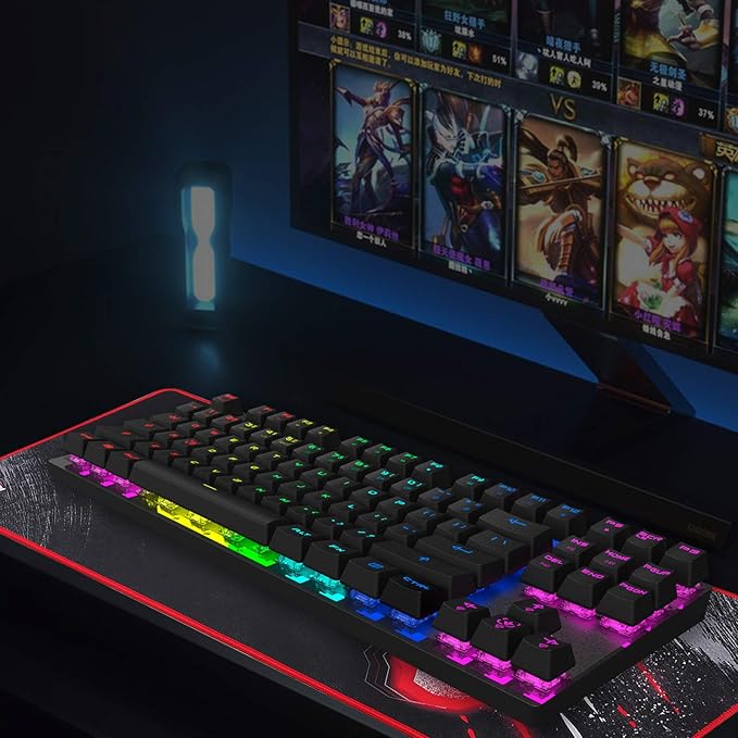 MOTOSPEED Professional Gaming Mechanical Keyboard RGB Led Backlit Wired with Anti-Dust Proof Switches for Gaming Keyboard for Mac &amp PC (Black 87 Key Red Switches)